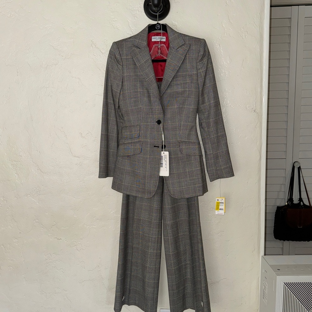 Dolce & Gabbana - Plaid wool blend, Women's Blazer and Pants Set 38